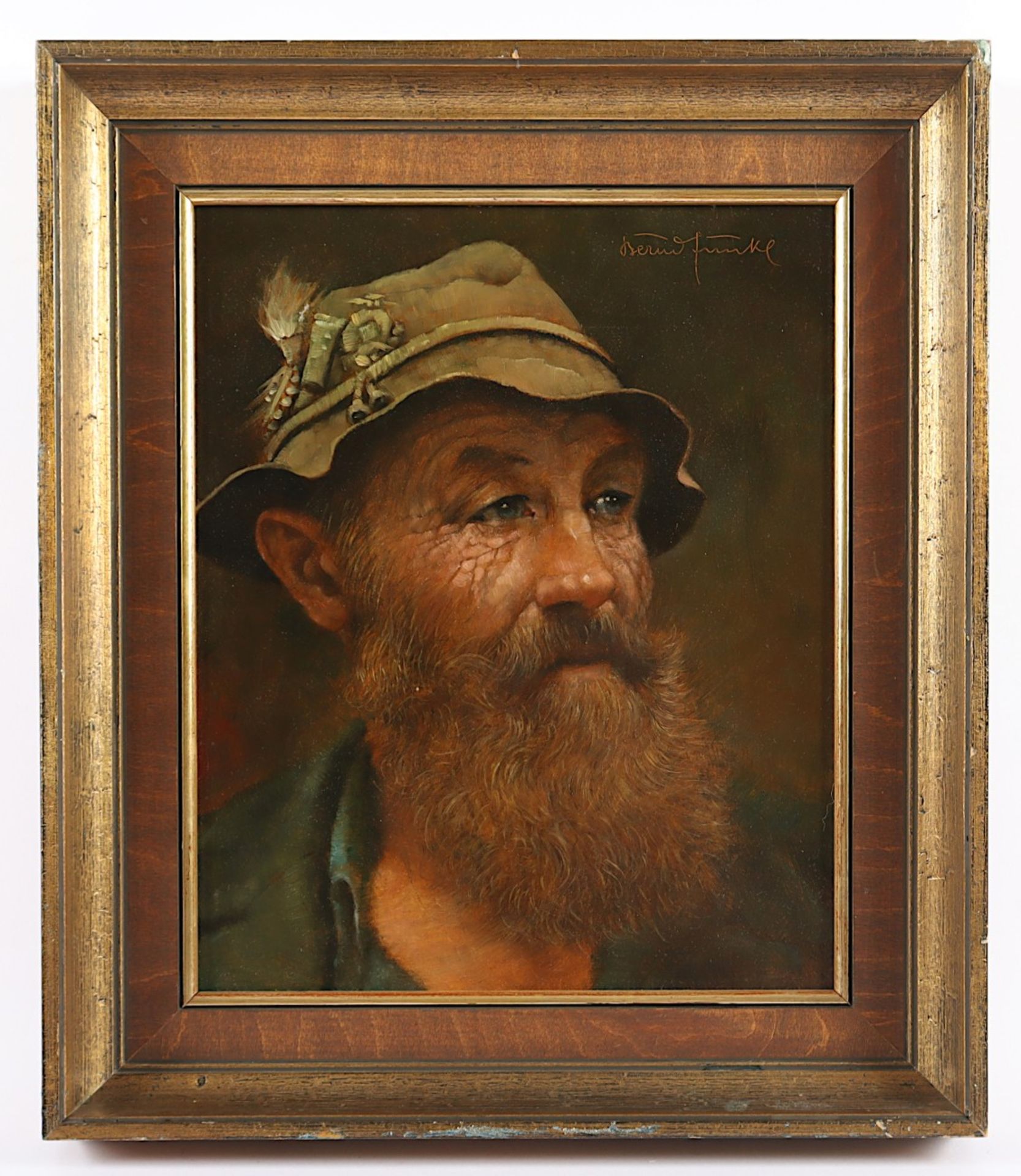 FUNKE, Bernd (1902-1988), "Portrait eines Bauern", Öl/Hartfaser, 31 x 25, oben rechts signiert, R.