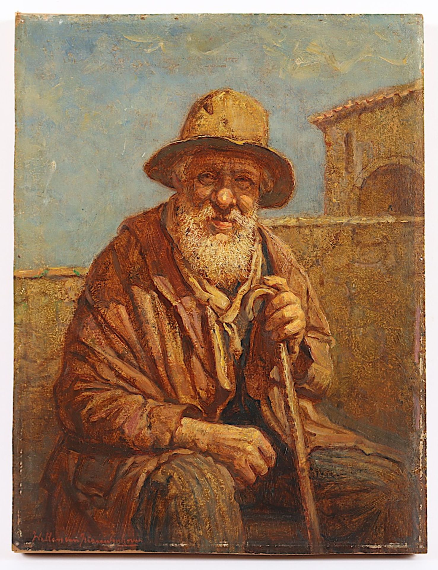 VAN NIEUWENHOVEN, Willem (1879-1973), "Bildnis eines alten bärtigen Mannes", Öl/Holz, 40 x 30, unte