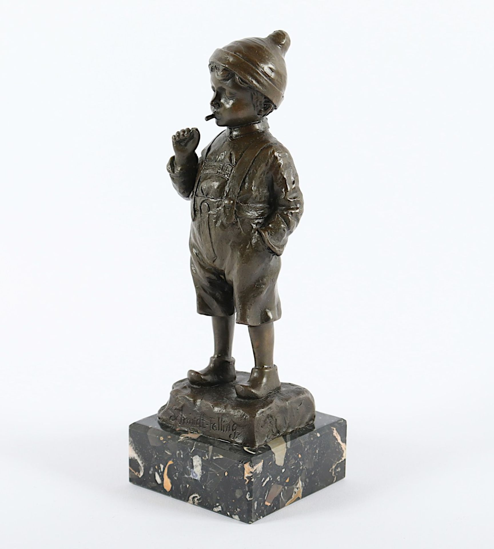 SCHMIDT-FELLING, "Der kleine Raucher", Bronze, H 19, bez.  - Bild 2 aus 4