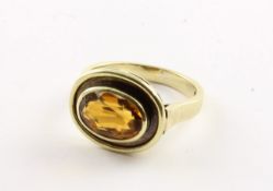 CITRIN-RING, 585/ooo Gelbgold, RG 55, 5,3g 