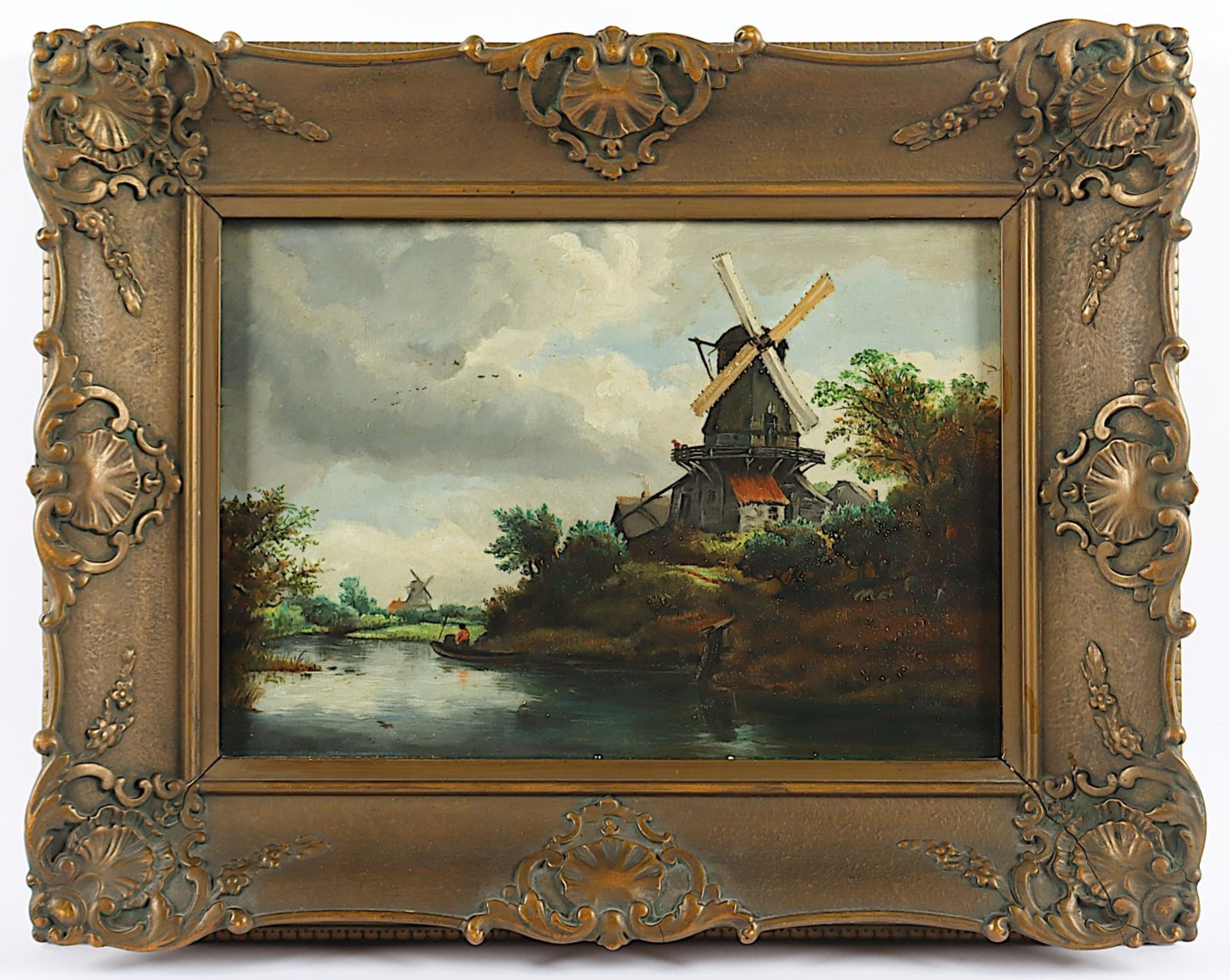 NIEDERLANDE 1.H.20.JH., "Holländische Landschaft mit Windmühle", Öl/Holz, 25 x 35, R. - Image 2 of 3