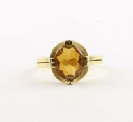 CITRIN-RING, 585/ooo Gelbgold, RG 64, 6,7g 