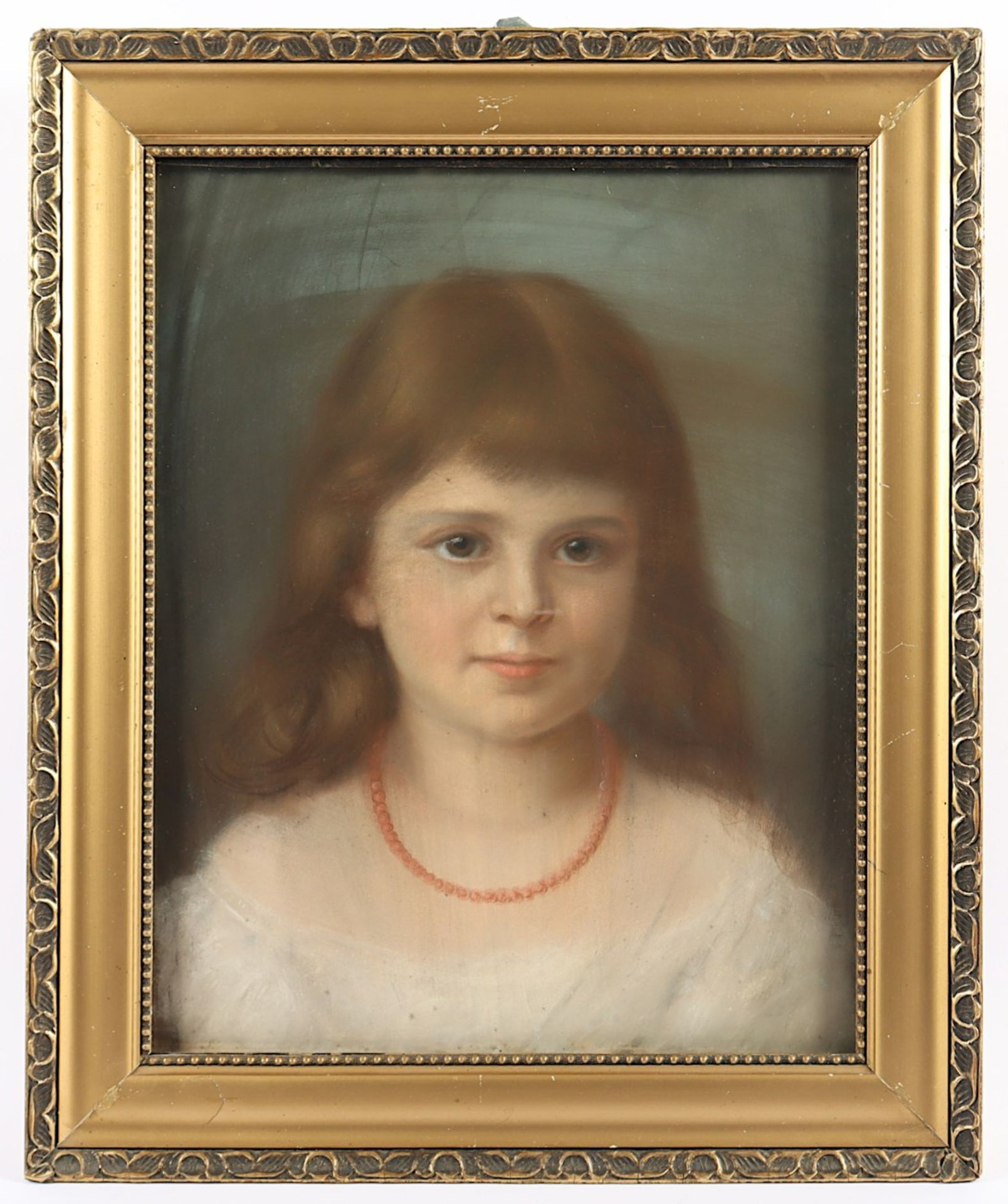 PORTRAITMALER UM 1900, "Bildnis eines Mädchens", Pastell/Papier, 39 x 32, R. 