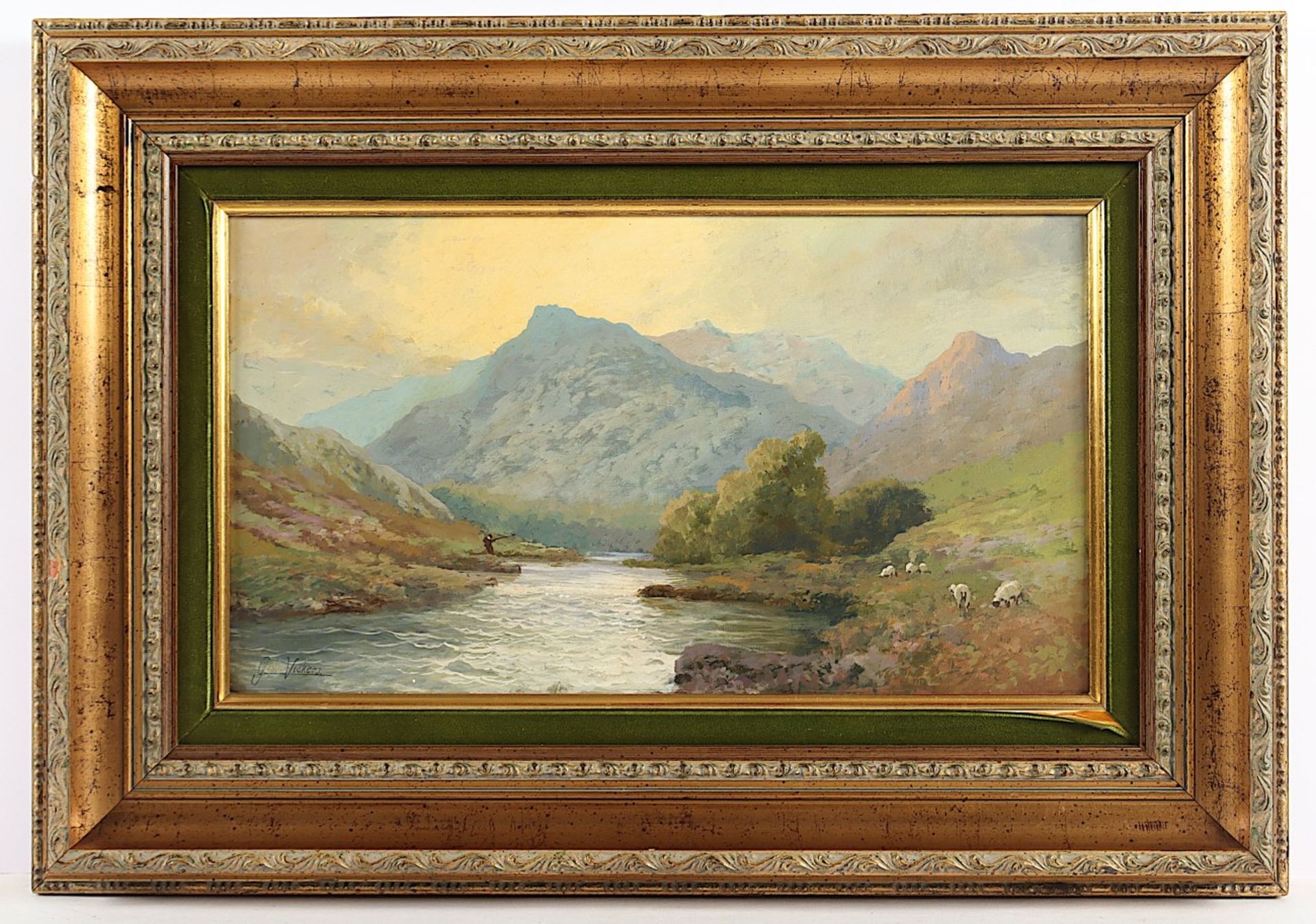 VICKERS, G. (England E.19.Jh.), "Landschaft in den Highlands", Öl/Lwd., 26 x 46, auf Holz aufgezoge - Bild 2 aus 4