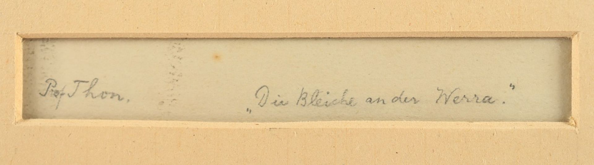 THON, Sixtus Armin (1817-1901), "Die Bleiche an der Werra", Aquarell/Papier, 25 x 49 (Passepartouta - Image 4 of 5