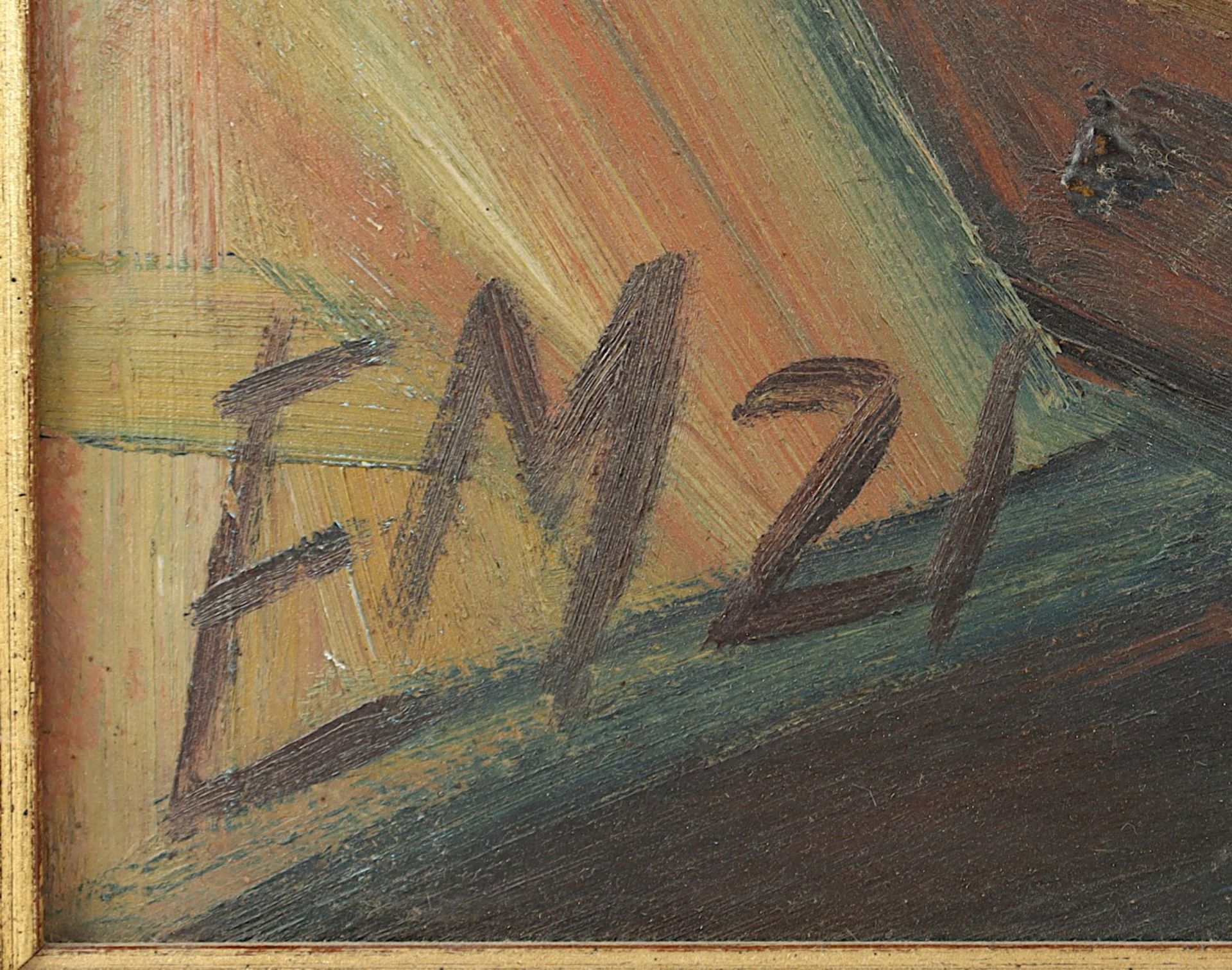 MAETZEL, Emil (1877-1955), "Stilleben", Öl/Malkarton, 66 x 55, unten links monogrammiert und "21" - Image 3 of 4