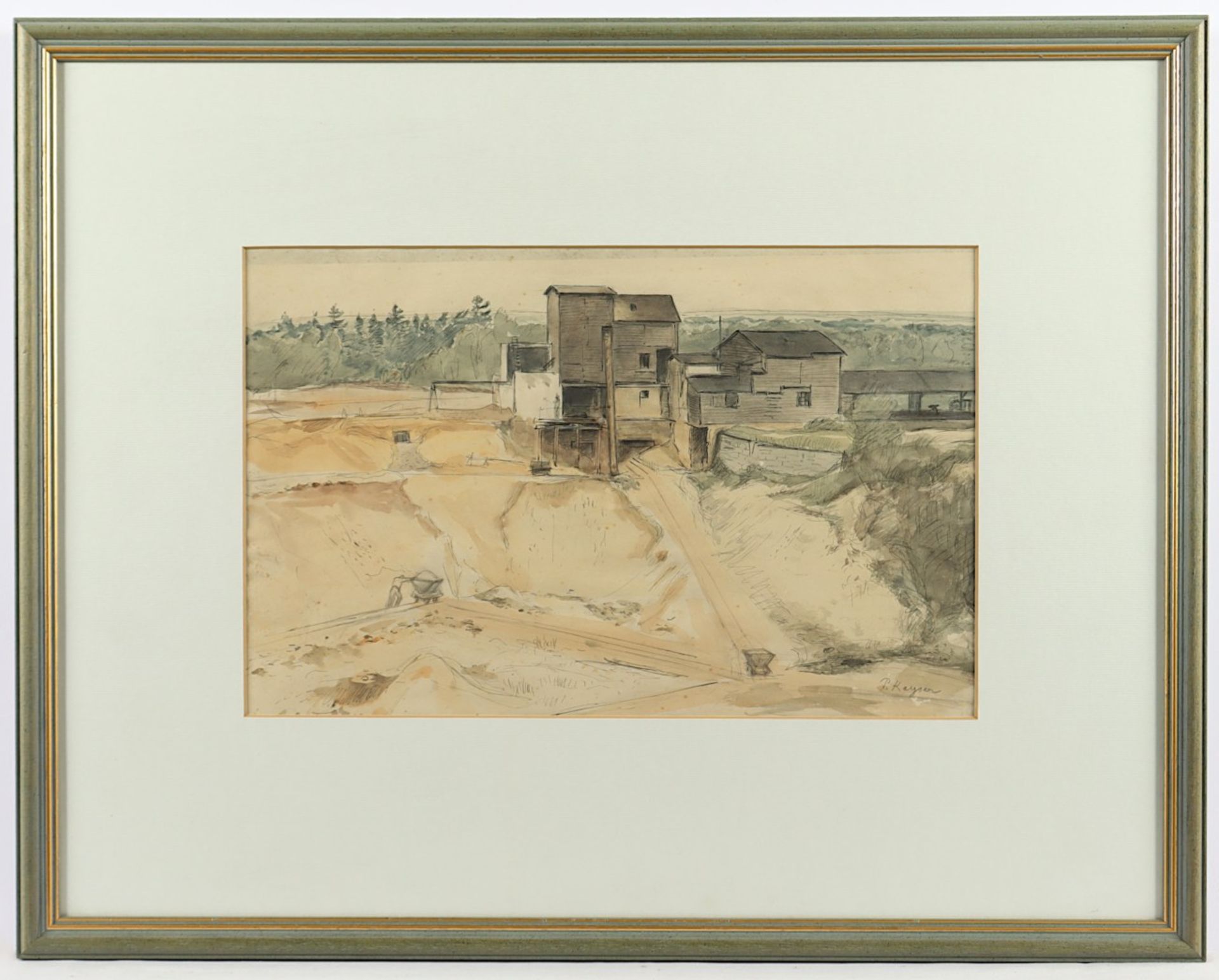 KAISER, Jean Paul (1869-1942), "Sandgrube", Mischtechnik/Papier, 24 x 37 (Passepartoutausschnitt), 