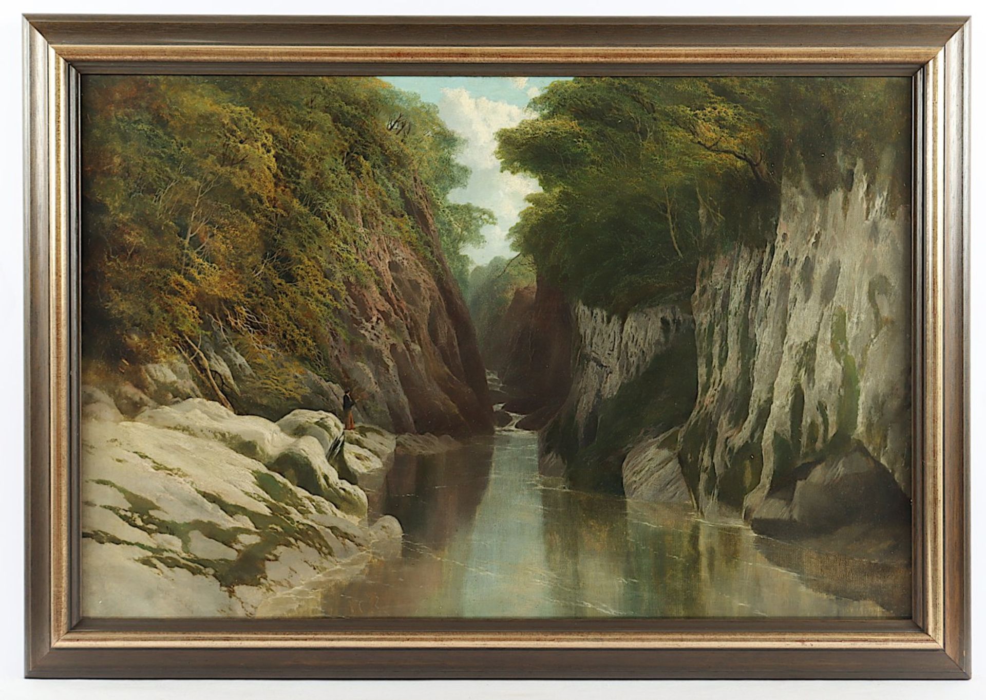 ENGLAND 19.JH., "Angler in der Fairy Glen im Snowdonia-Nationalpark, North Wales", Öl/Lwd., 51 x 76 - Image 2 of 3