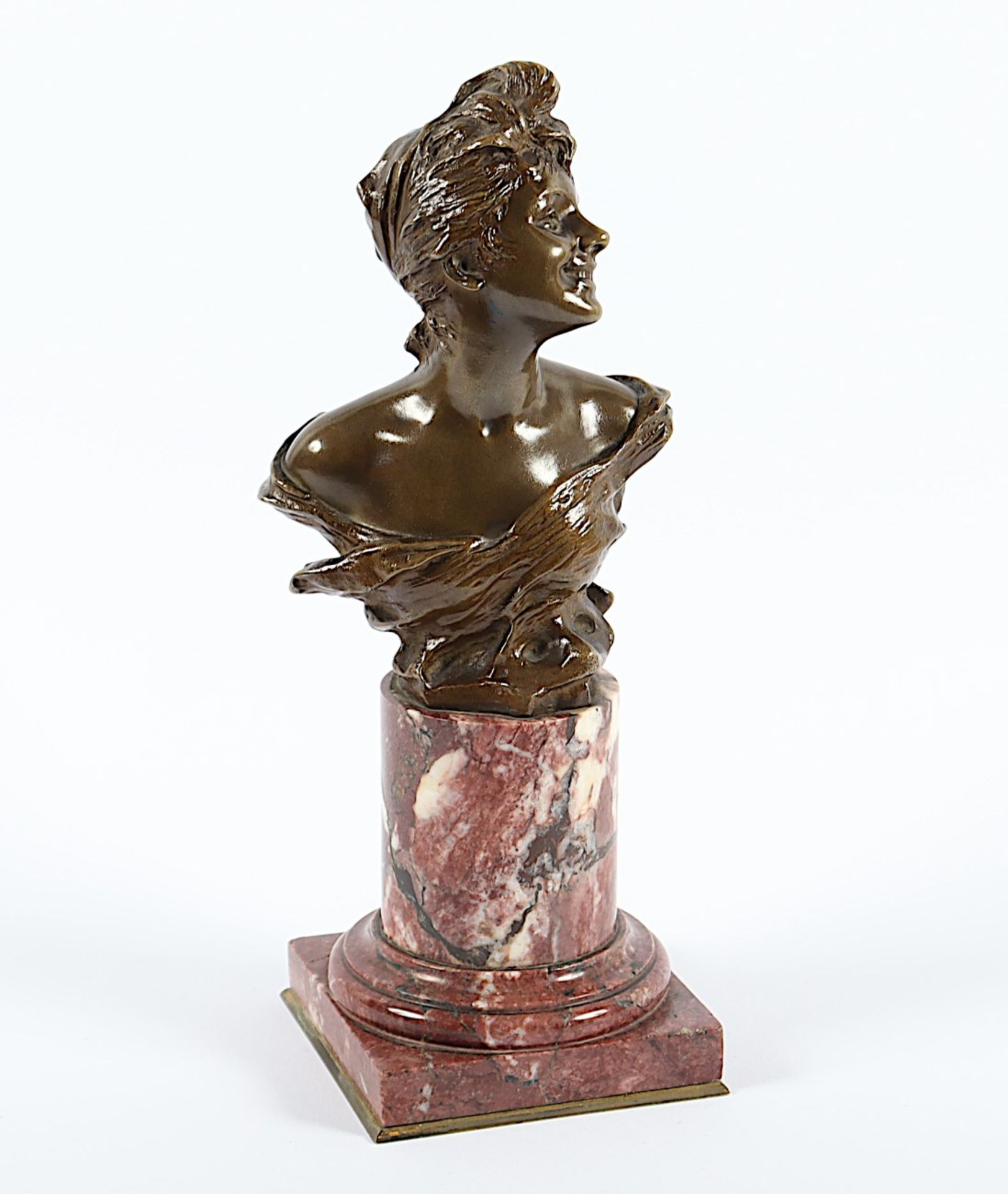 VAN DER STRAETEN, Georges (1856-1928), Bronze, Marmorsockel, Giesermarke, H 27, signiert, FRANKREIC - Image 2 of 5