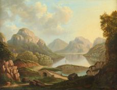 GIACHOSA, Fernando (Maler M. 19.Jh.), "Gebirgslandschaft", Öl/Lwd., 48 x 63,5, unten rechts signier