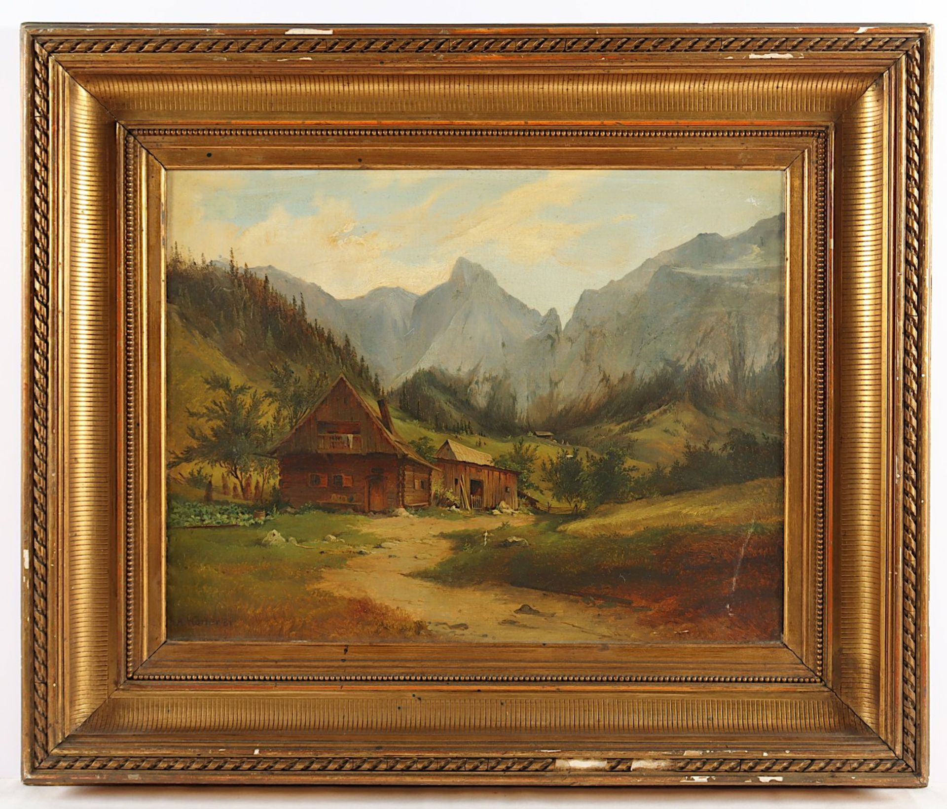 HÖRTER, August (1834-1906), "Alpenlandschaft", Öl/Lwd., 40 x 52, besch., unten links signiert und " - Image 2 of 4