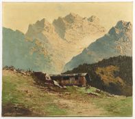 ARNOLD-GRABONÉ, Georg (1896-1982), "Alpenlandschaft", Öl/Lwd., 70 x 80, unten links signiert 