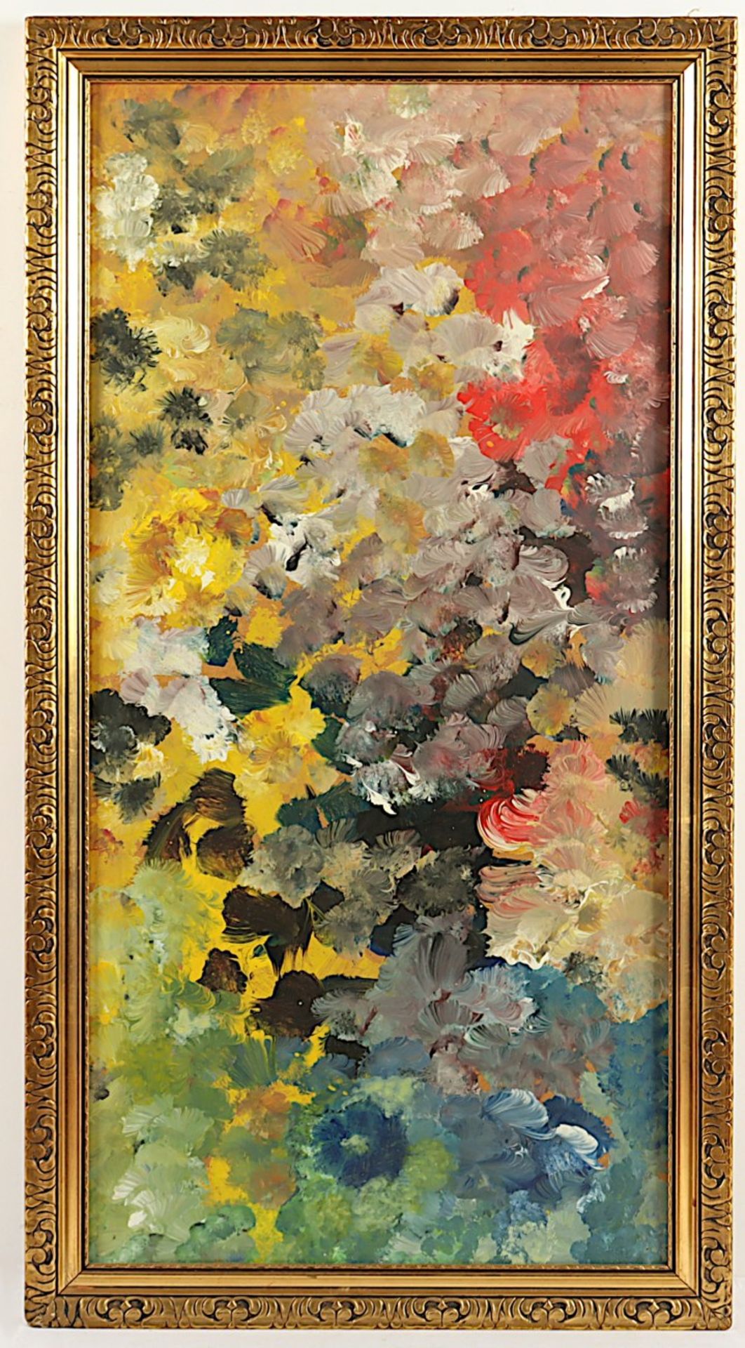 MALER DES 20.JH., "Blüten", Öl/Malplatte, 102 x 48, R. 