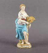 FIGUR "ALLEGORIE - DER SOMMER", farbig und gold staffiert, H 19,5, min.best. u. rest., Bossierernr.