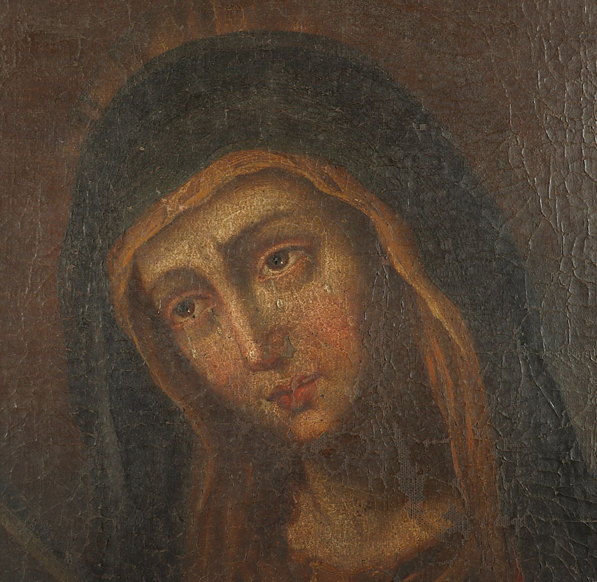 SAKRALMALER DES 18.JH., "Mater Dolorosa", Öl/Lwd., 73 x 57, besch., R. - Image 3 of 4