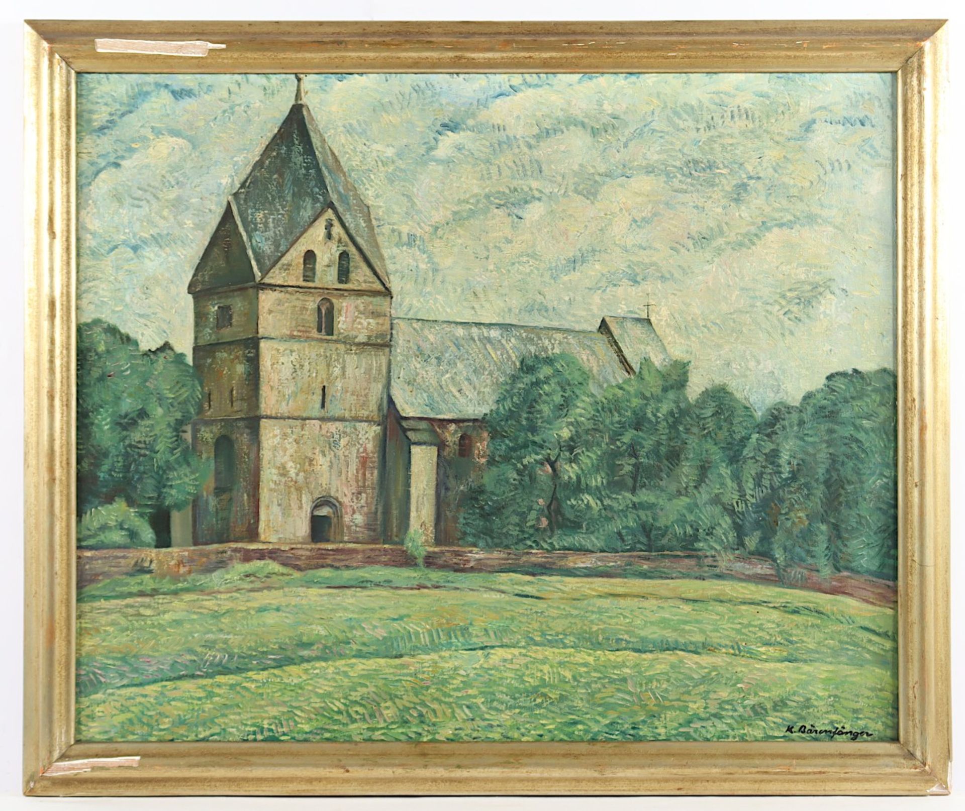 BÄRENFÄNGER, Karl (1888-1947), "Kirche im westfälischen Hohensyburg", Öl/Lwd., 69 x 84, unten recht - Image 2 of 5