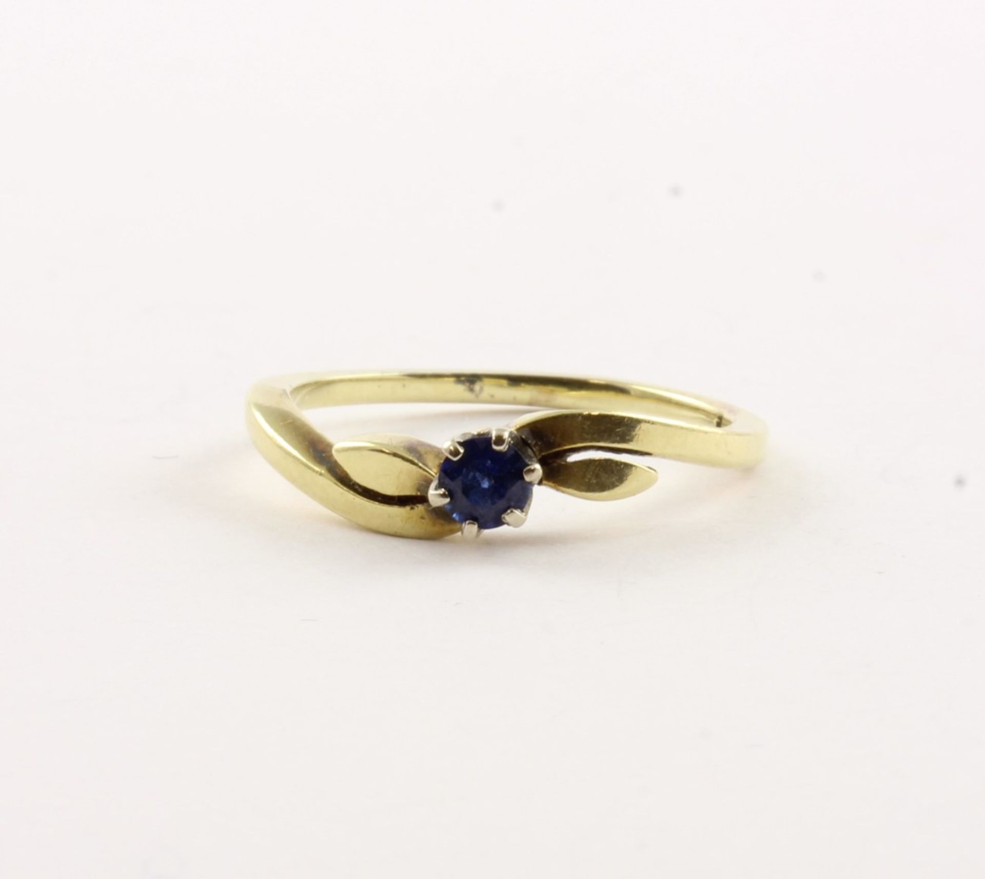 SAFIR-RING, 585/ooo Gelbgold, RG 53, 2,4g