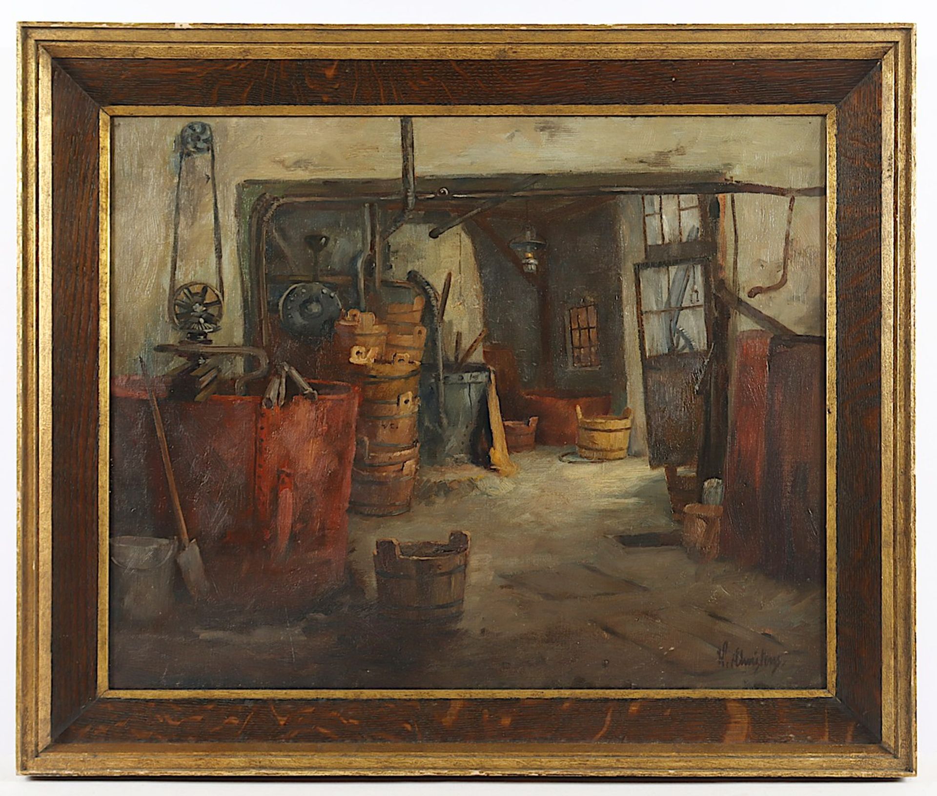 CHRISTENS, Wilhelm (1878-1964), "In der Werkstatt", Öl/Lwd., 47 x 58, unten rechts signiert, R. 