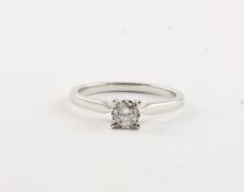 BRILLANT-SOLITäR, 585/ooo Weißgold, besetzt mit einem Brillanten von ca. 0,25 ct., si, RG 54, 2,6g 