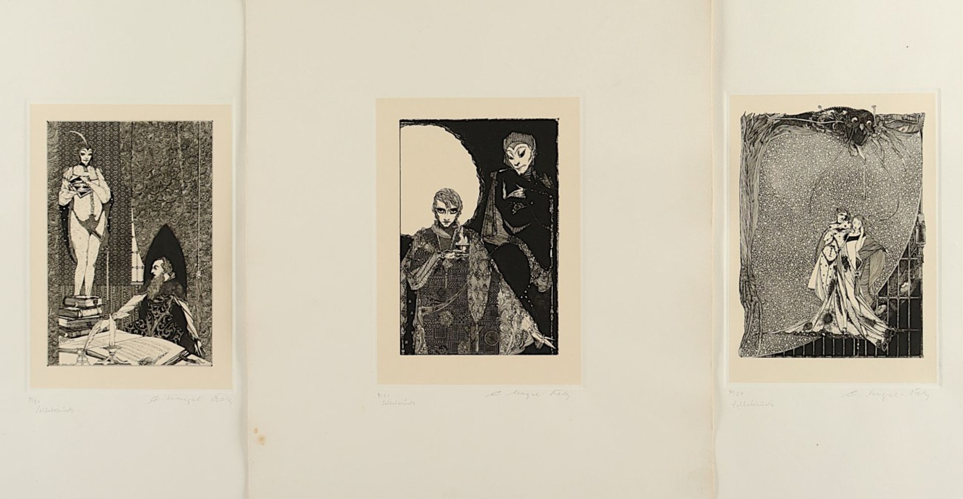 NAGEL-DIEK, Carl, sechs Blätter, u.a. "Mephisto erscheint dem alten Faust", Original-Radierungen, 2 - Image 2 of 2