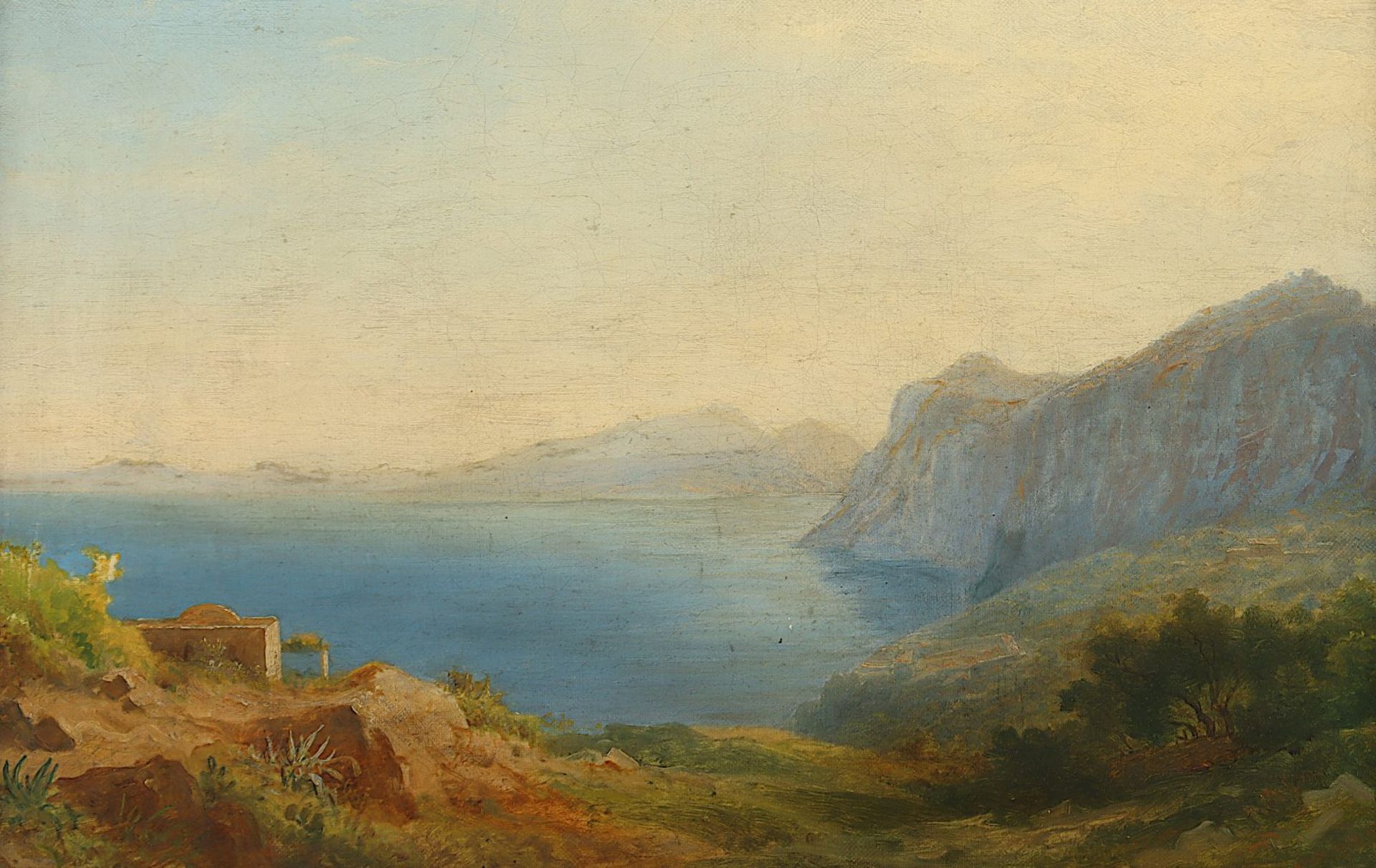 Morgenstern, Carl (1811-1893), zugeschr., "Blick von Capri auf Monte S. Angelo und Vesuv", R.