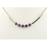 Amethyst-Collier, 585/ooo WG/GG, Brill.