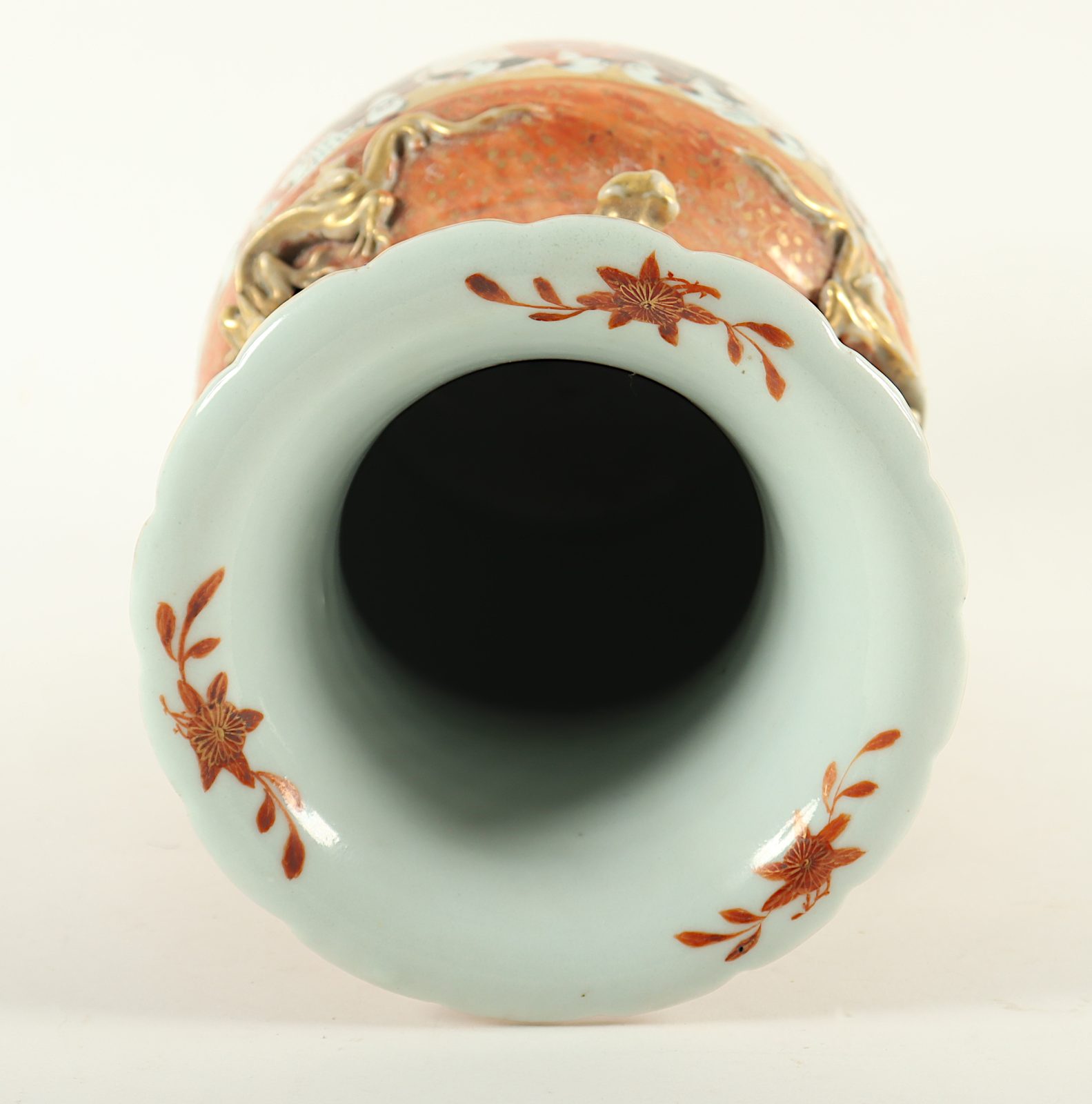 Vase, Porzellan, rotes Kutani, China, 19.Jh. - Image 5 of 6