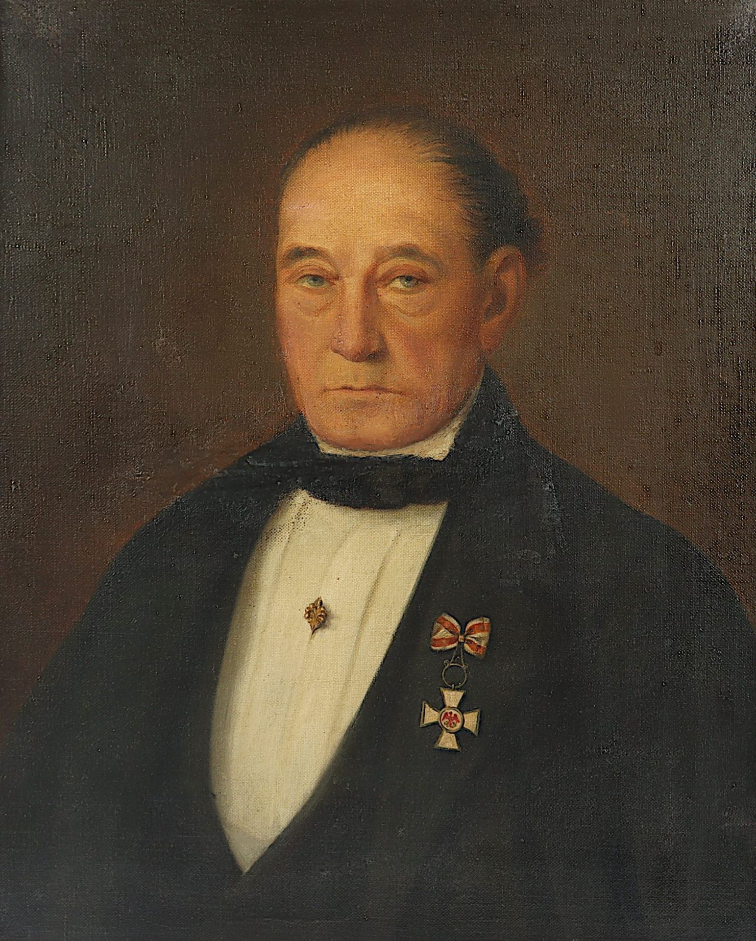 Portraitmaler A.20.JH., "Bildnis eines Mannes mit Roter Adler-Orden", R. - Bild 2 aus 3