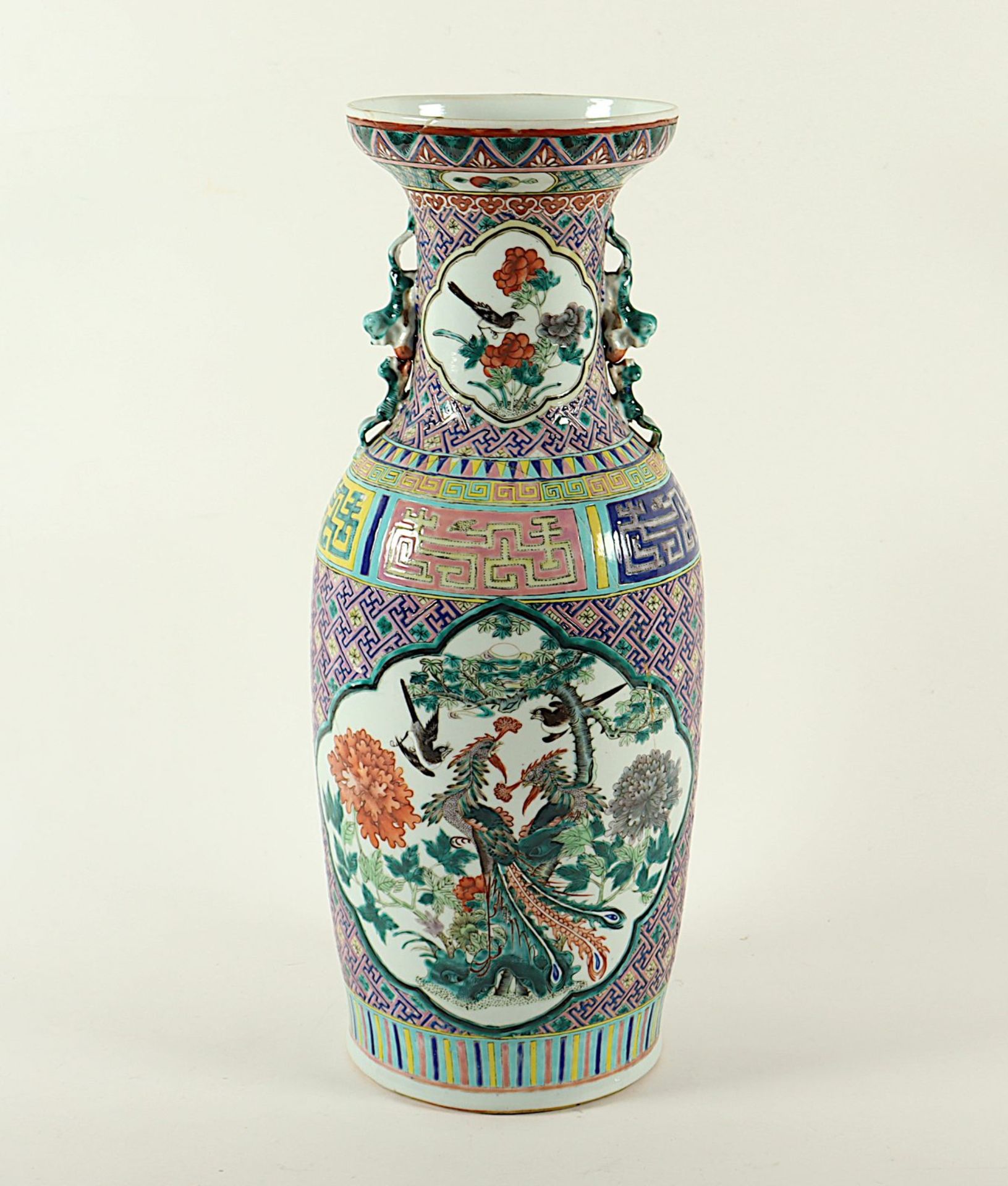 Vase, Porzellan, famille rose, China - Image 3 of 6