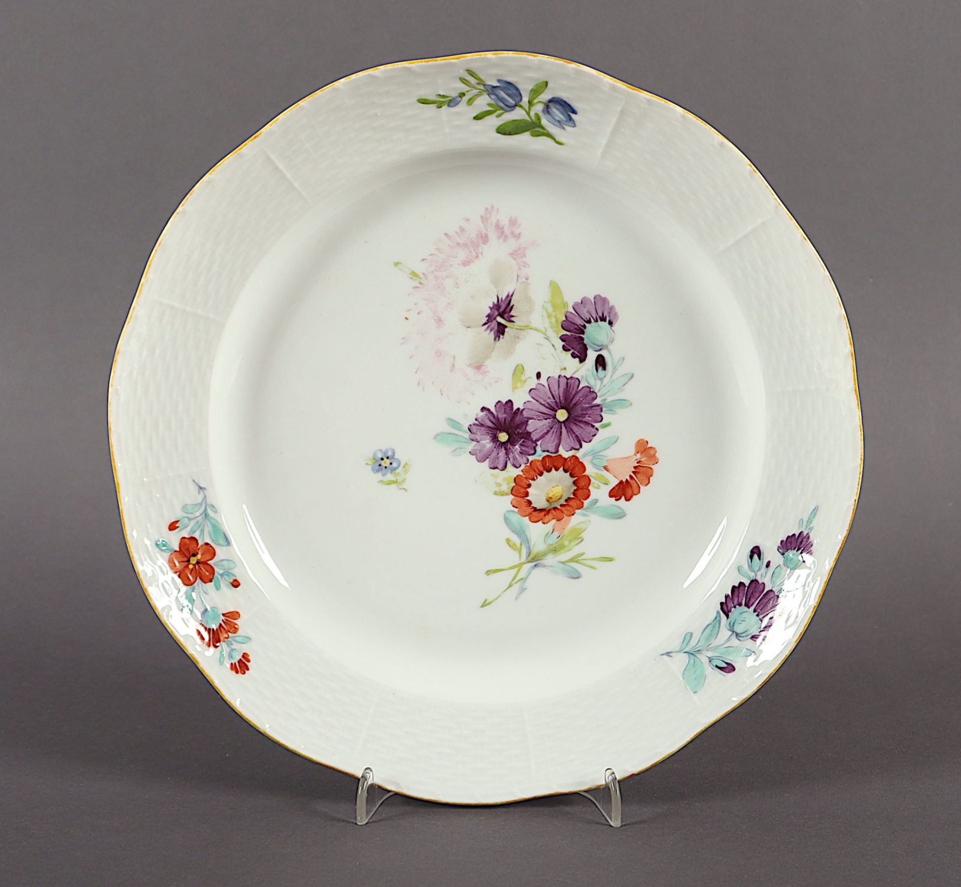 Teller, Osier, Blumen, KPM Petersburg, 1762-1796, Katharina, 