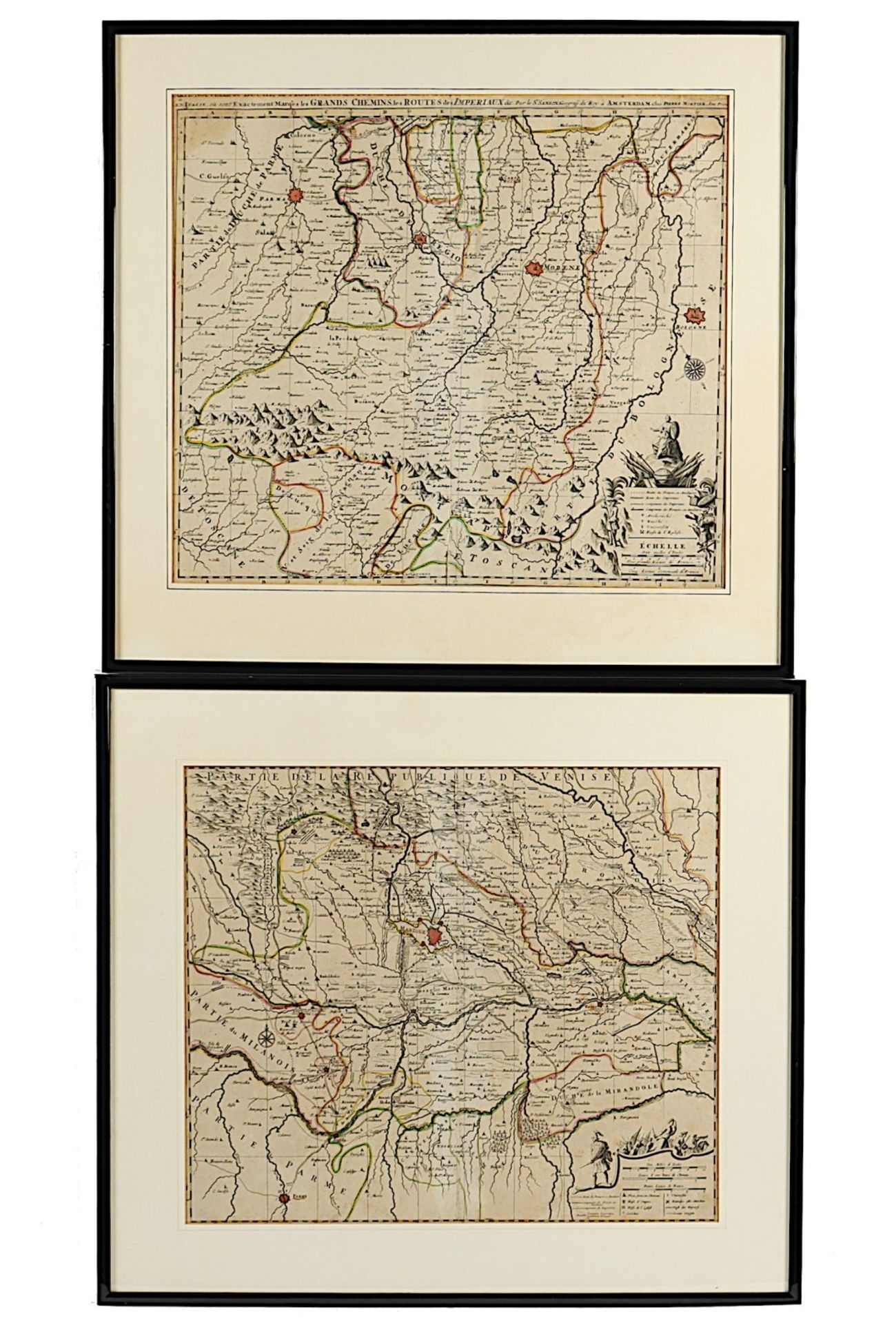 Parma/Modena, zwei Landkarten, 18.Jh.