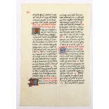 Blatt einer mittelalterlichen Handschrift, um 1425, ungerahmt