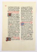 Blatt einer mittelalterlichen Handschrift, um 1425, ungerahmt