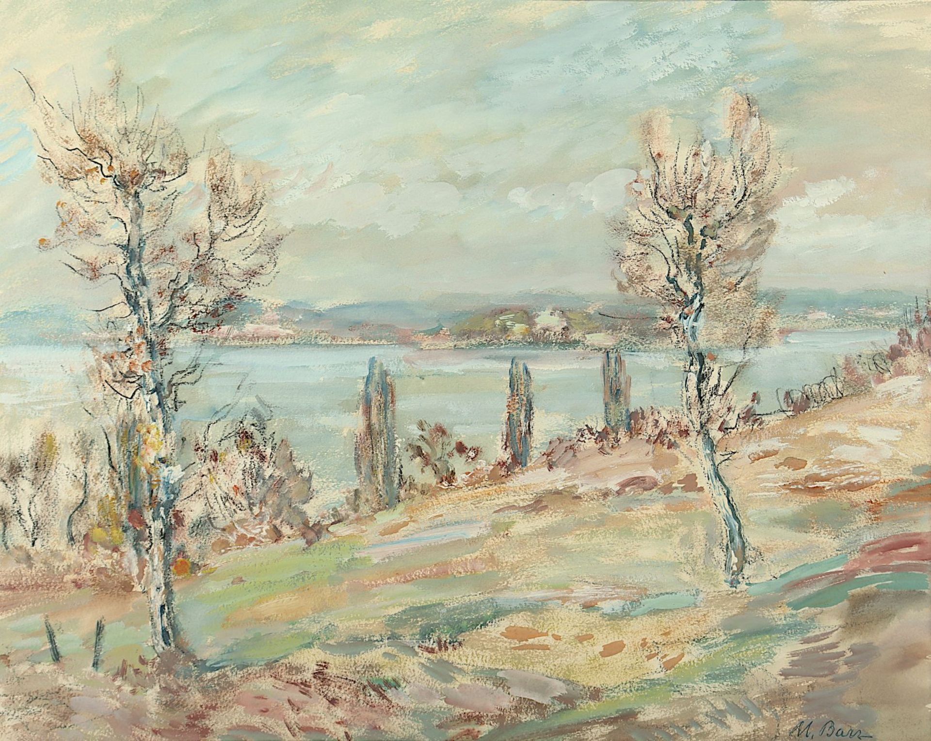 BARZ, Mathias (1895-1982), "Flusslandschaft", R. - Bild 2 aus 2