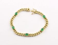 Smaragd-Armband, 585/ooo GG, Cabochons