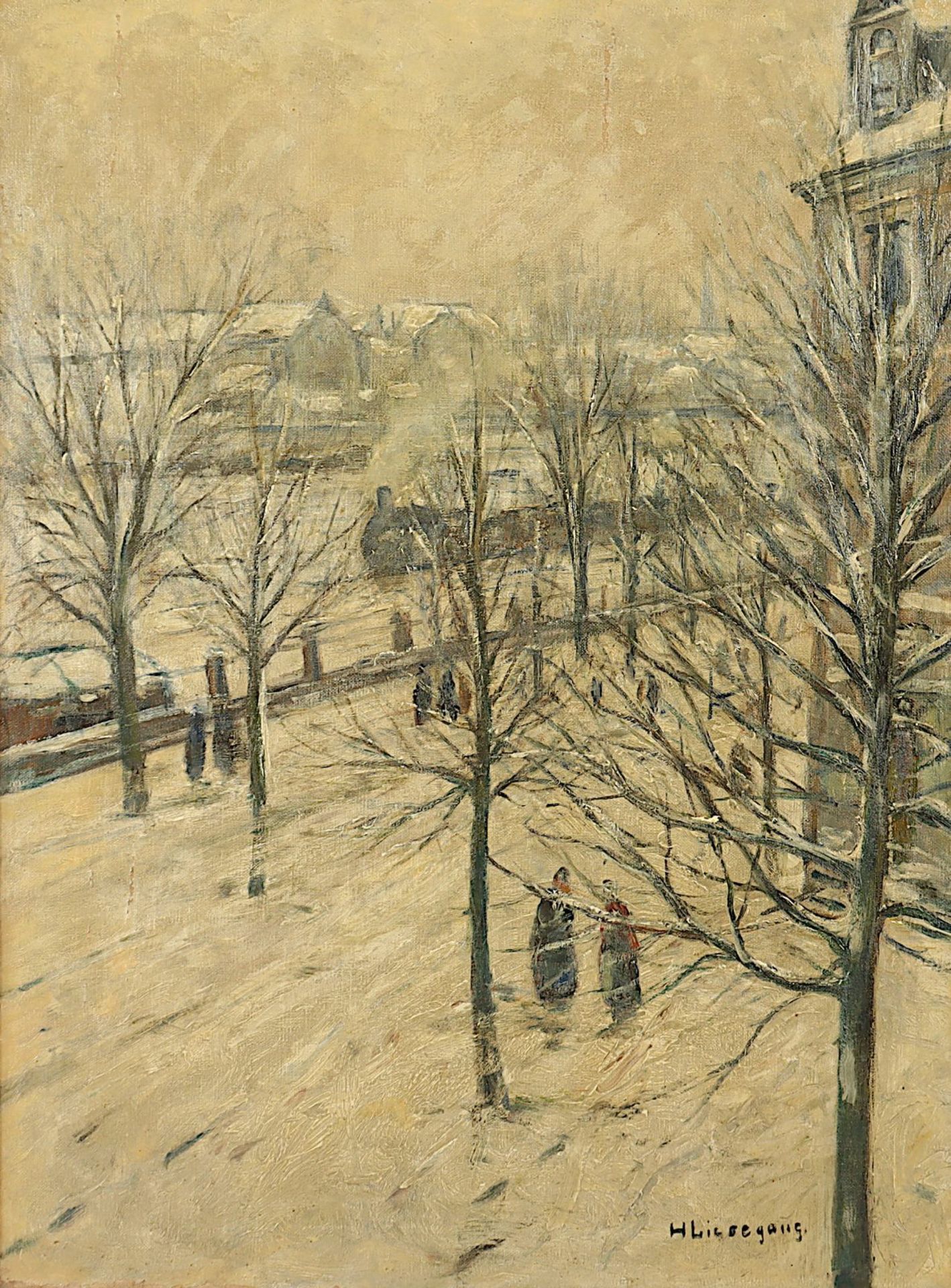 LIESEGANG, Helmut (1858-1945), "Wintermorgen", R. - Image 2 of 3