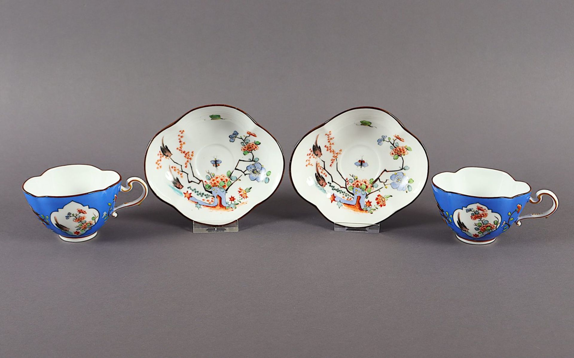 zwei Tassen mit Untertasse, Kakiemon, MEISSEN, 19.Jh.