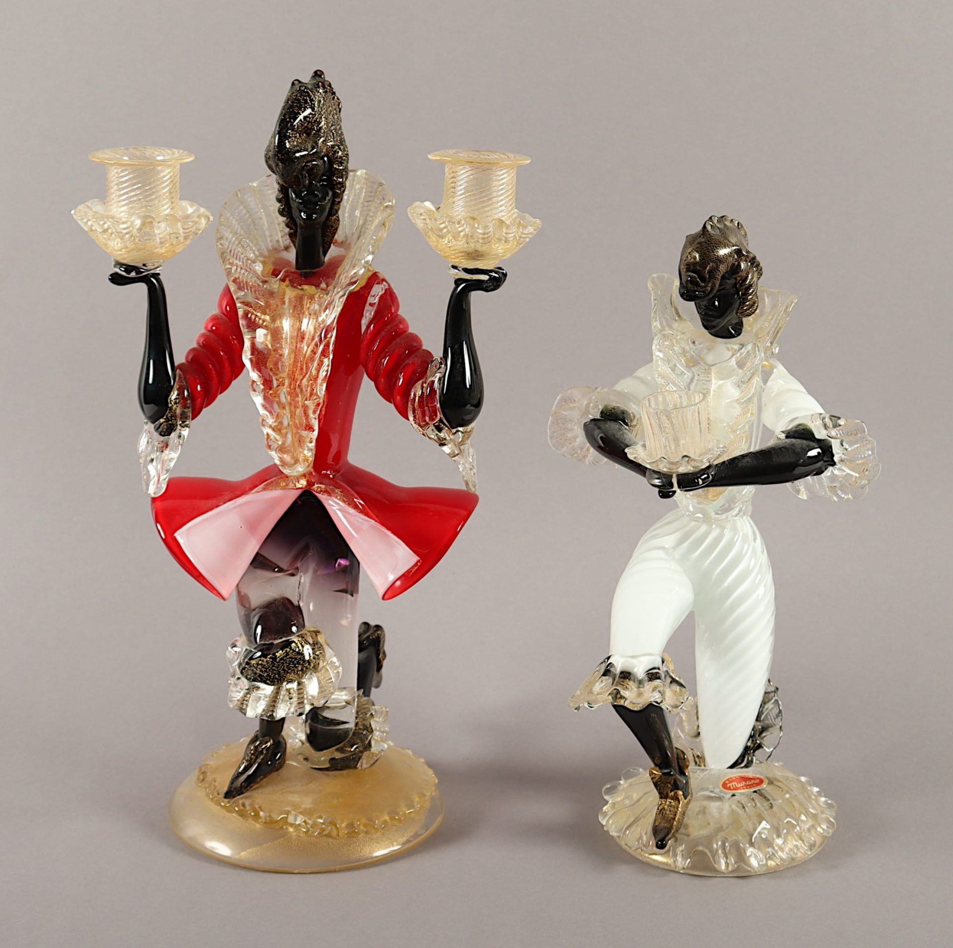 Zwei figürliche Kerzenleuchter, BAROVIER & TOSO, Murano