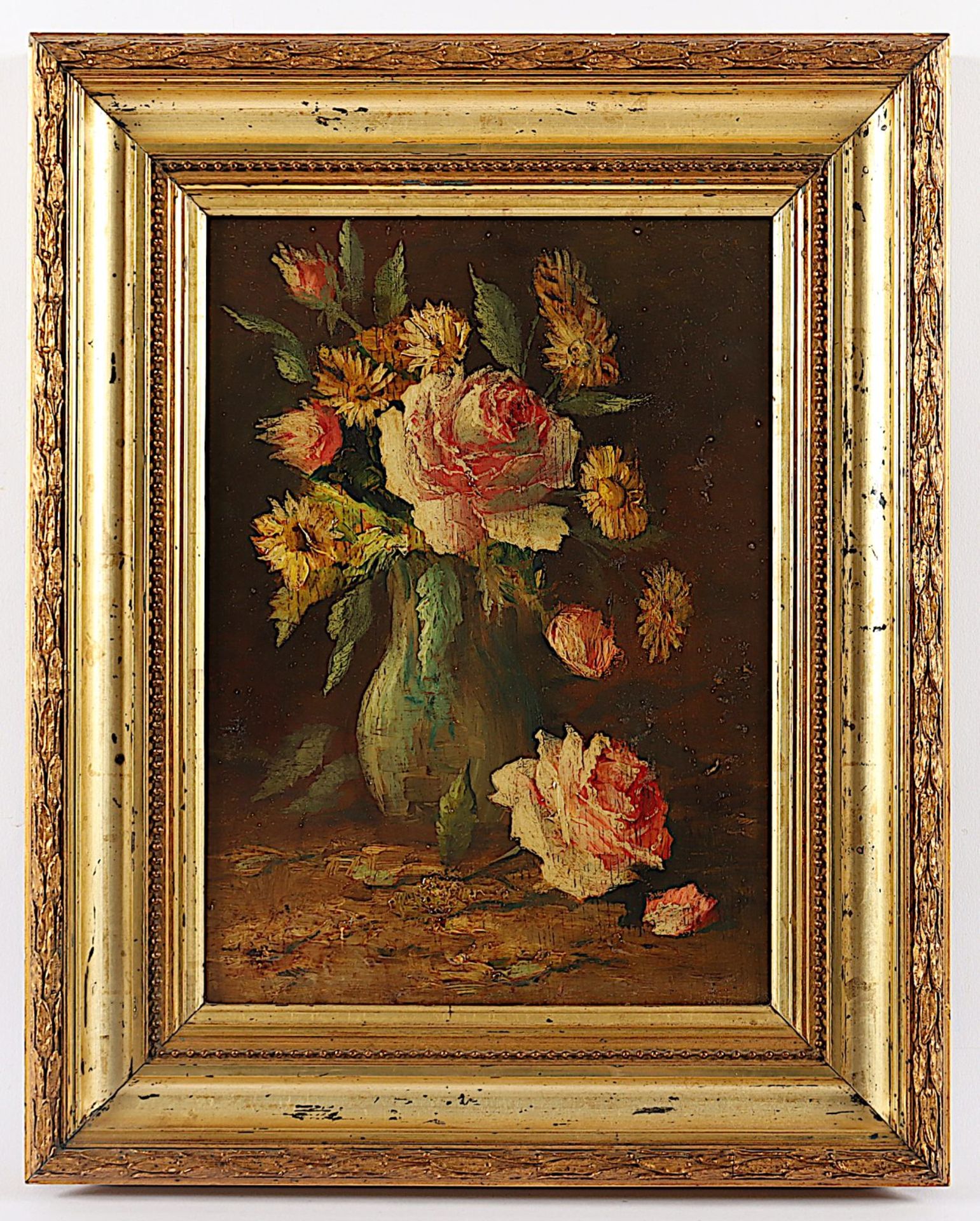 Maler um 1900, "Blumenstillleben", R.