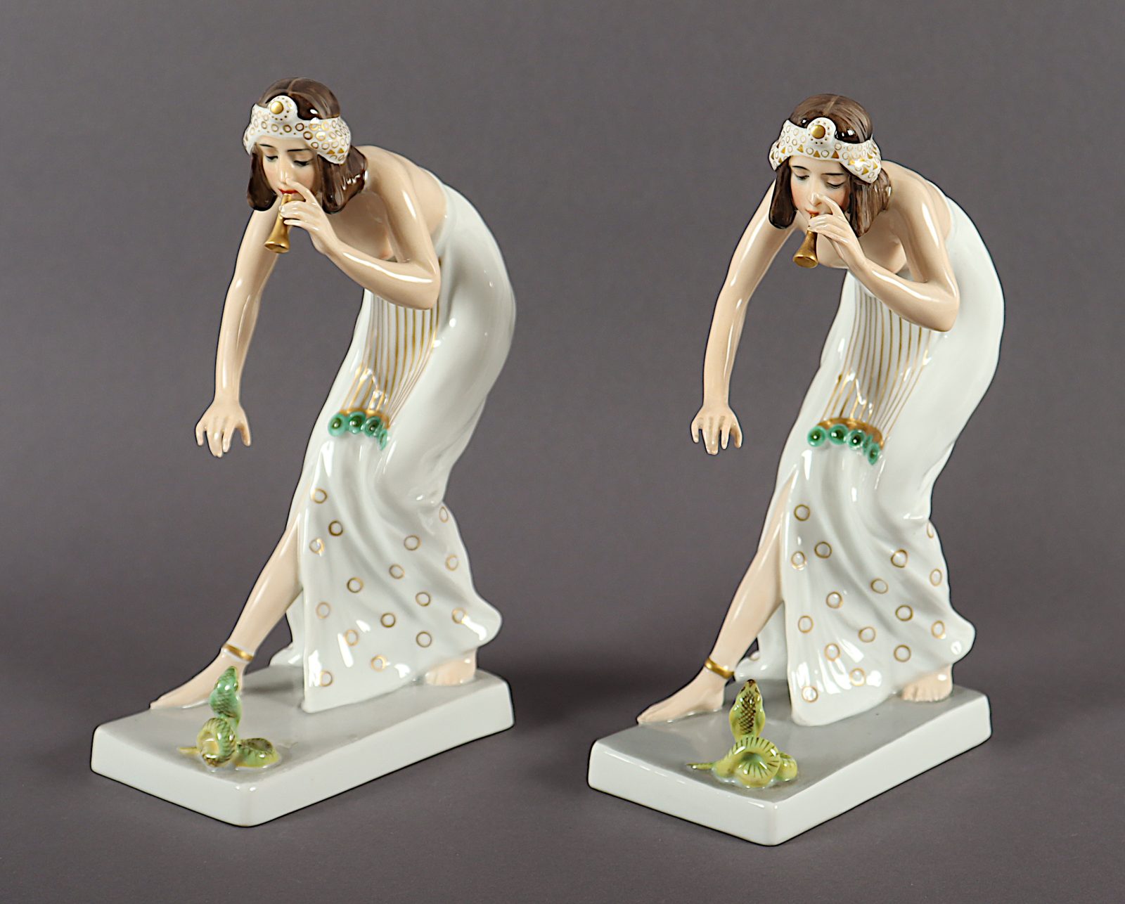 zwei Figuren Schlangentänzerin, Boeß, Rosenthal