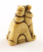 Netsuke, Karako, Elfenbein, 18. Jh.