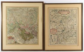 zwei Landkarten, Trier - Rheinlauf