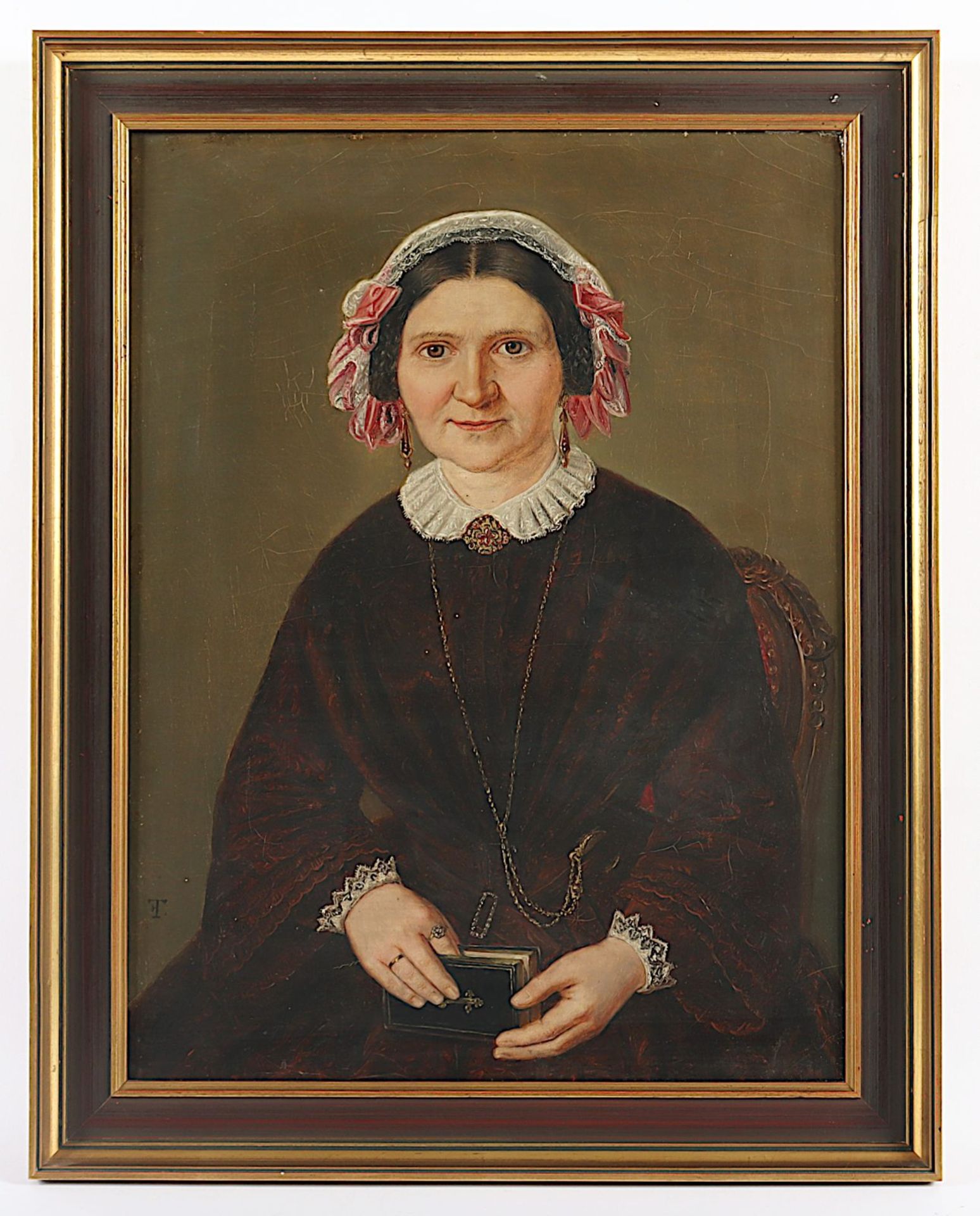 PORTRAITMALER M.19.JH., "Bildnis einer Frau mit Haube", R.