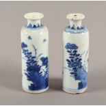 Paar Snuff Bottle, blau-weiß, China, Kangxi