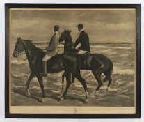 LIEBERMANN, Max, Zwei Reiter am Strand, Litho, R.