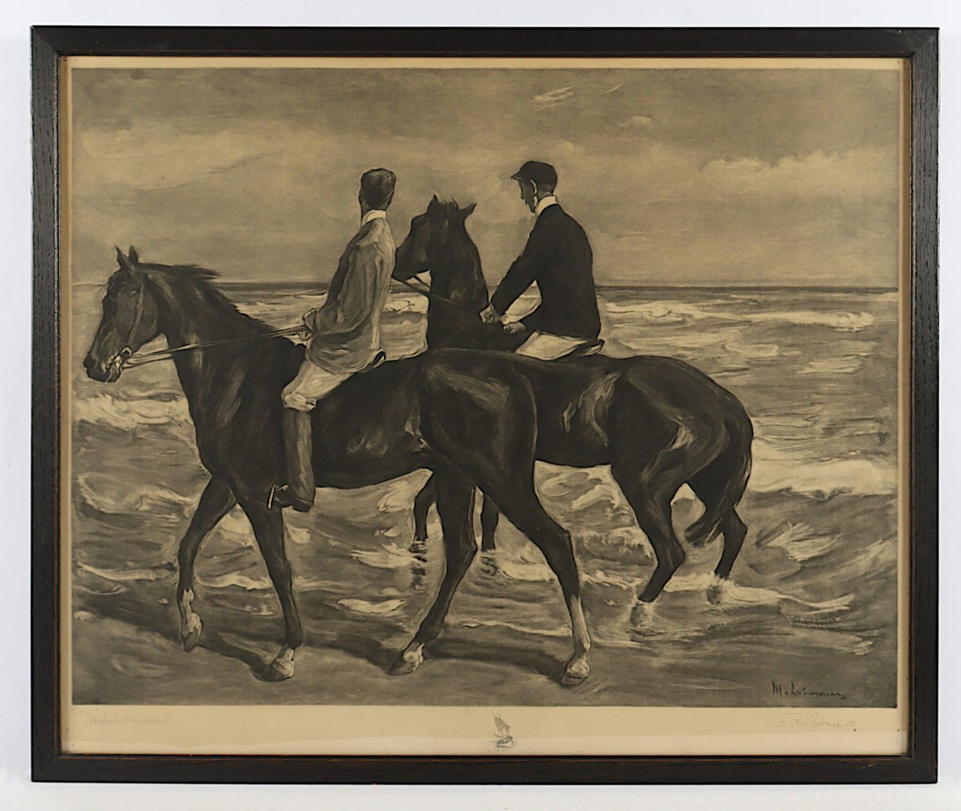 LIEBERMANN, Max, Zwei Reiter am Strand, Litho, R.
