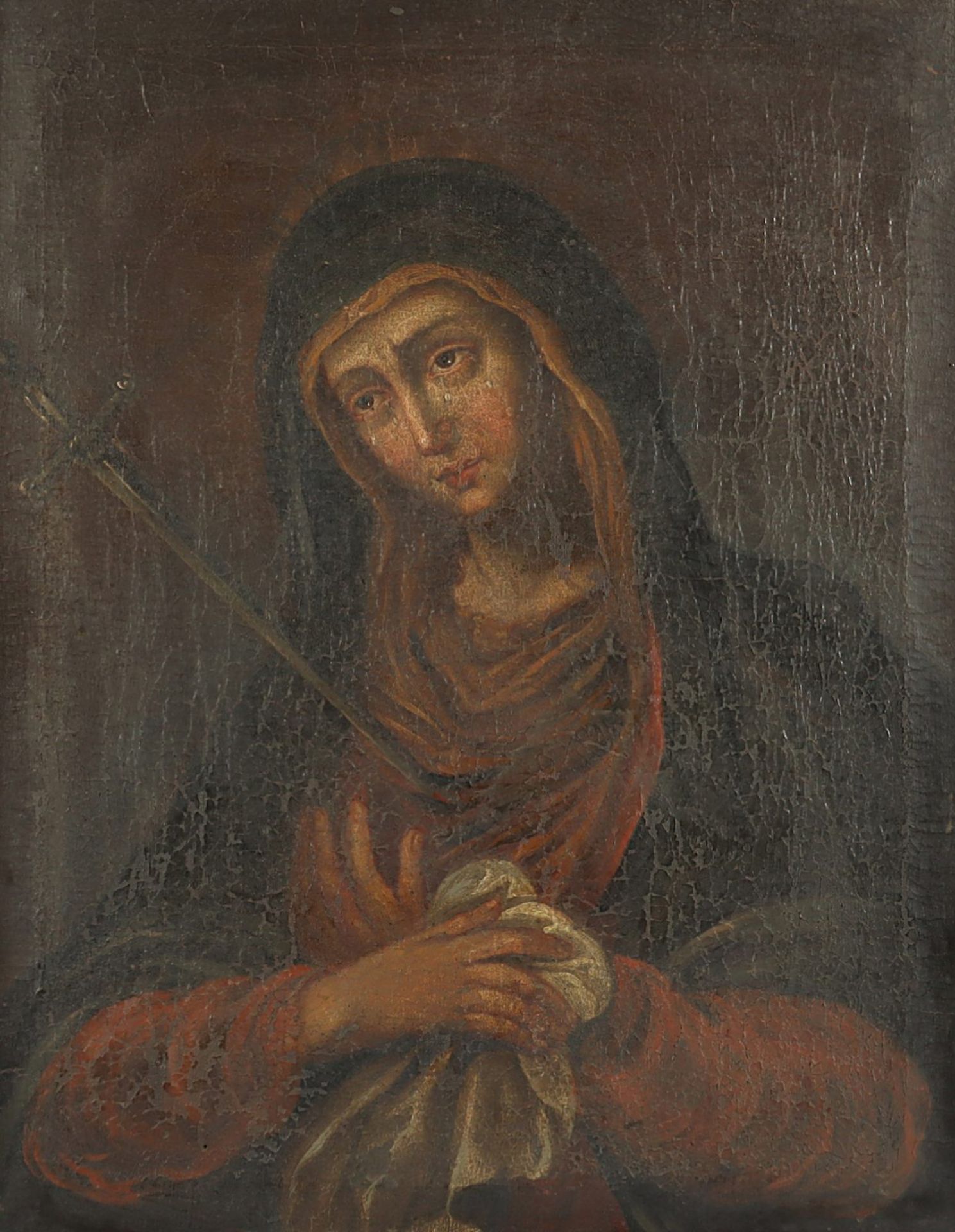 SAKRALMALER DES 18.JH., "Mater Dolorosa", R.