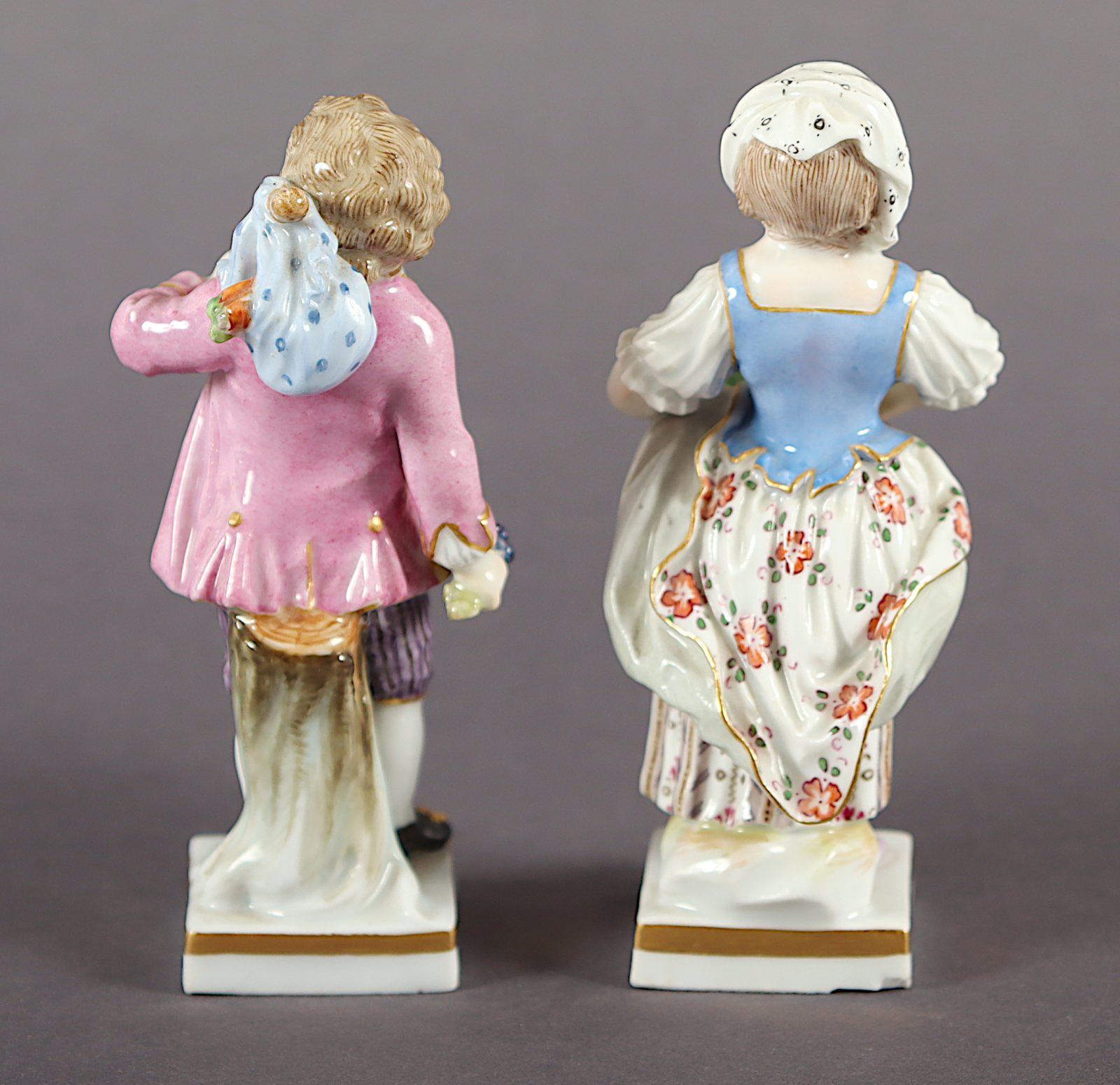 zwei Figuren Gärtnerkinder, Acier, Meissen, E.19.Jh. - Image 3 of 4