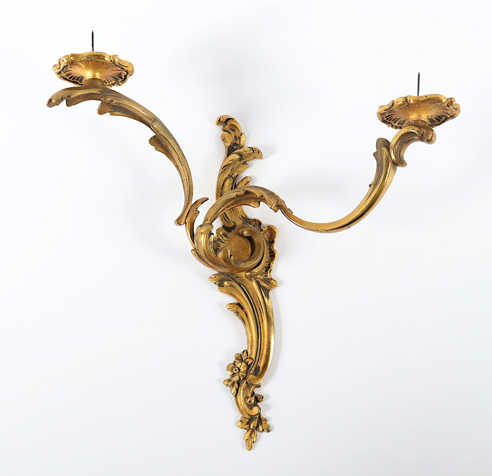 Wandkerzenleuchter, Bronze, Barockstil, 20.Jh.