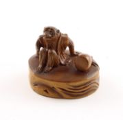 NETSUKE AFFE, Buchsbaum, H 3,2, JAPAN